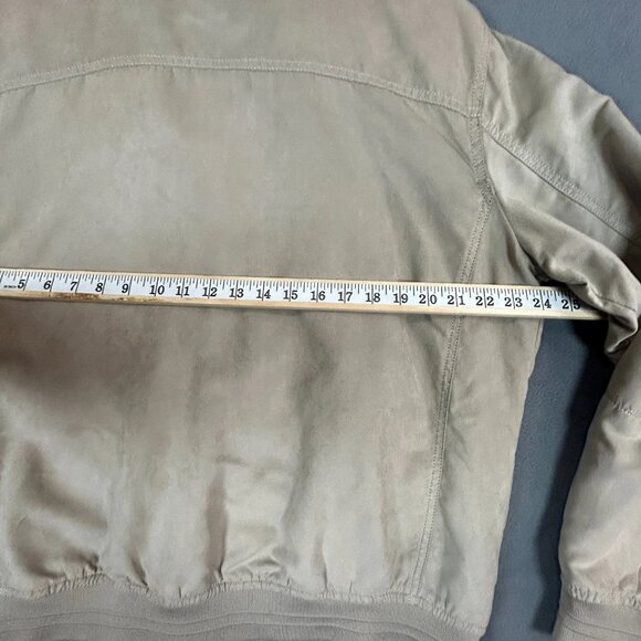Zara Man Jacket Mens Size XL Beige Bomber Jacket Zipper Pocket Mesh Interior - Picture 8 of 10